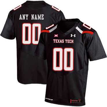 Mens Texas Tech Black Customized College Football Jersey